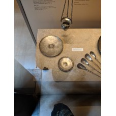 Silver patens and censer